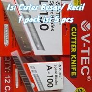 1 Pack isi 5 pcs | Refill ISI Pisau Cutter Besar / Kecil  | Pisau Cutter Kualitas Premium Bagus dan 