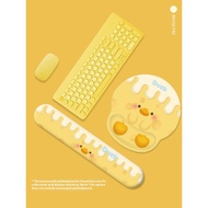 Creamy Yellow Duck Mouse Pad & Wrist Rest – Cute Keyboard Mouse Pad for Office Use