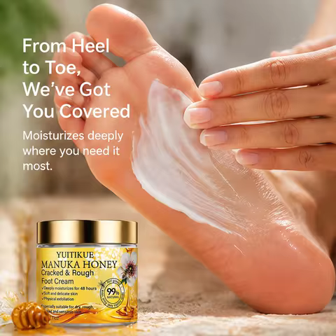 YUITIKUE Manuka Honey Foot Cream Natural Formula Moisturizing Repair Dry Rough Cracked Foot Skin Dai