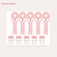 100pcs Stiker Segel Label HANDMADE imut-imut Panjang sticker kue basah