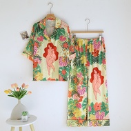 ชุดนอน Muslin Pajamas Silk Satin รุ่น (V2107 V2108 V2109 V2110)