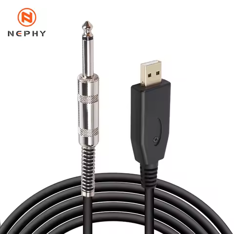 USB Guitar Cable Electric Guitar Accessories Guitar Audio Connector Cord Adapter 6.35mm Guitar Cable