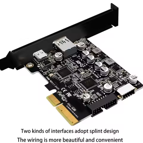 PCIE 3.0 To USB 3.2 Gen2 Type-C 10Gbps Data Transfer Quick Charge USB-C Controller PCI-E Type E 19P2