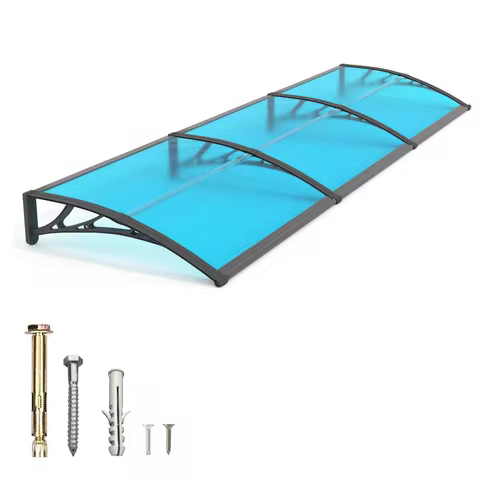 Door and Window Awning Canopy UV Rain Snow Sunlight Protection Polycarbonate Hollow Sheet Outdoor ca