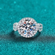 X-044 925 Sterling Silver Women's Ring, 5 Carat Moissanite (Including Certificate)/11mm Zircon