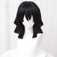 Anime Iguro Obanai Cosplay Wig 40cm Black Fluffy Resistant