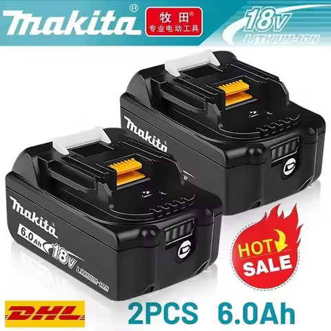 Original Makita Battery, 6.0Ah 18V Rechargeable Battery for DHP489 DGA404 DDF487 DTD173 DAS180 HR140