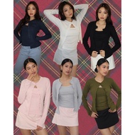 HerPalais Freja Set Tank Top Cardigan/ Pointelle/ Set Baju Seluar