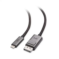 Cable Matters Premium Braided 6 ft USB C to DisplayPort 1.4 Cable Support 8K 60Hz /4K 144Hz (USB-C to DisplayPort, USB C to DP) in Gray - Thunderbolt 4 /USB 4 Compatible with iPhone 15, MacBook, XPS