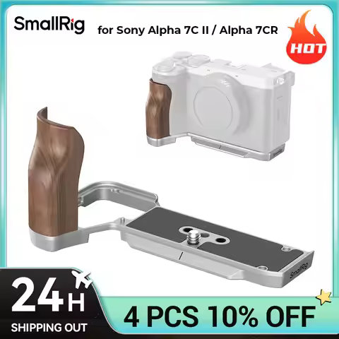 SmallRig A7C II / A7CR Handgrip L-Shape Grip for Sony Alpha 7C II / Alpha 7CR, with Wooden Handle, Q