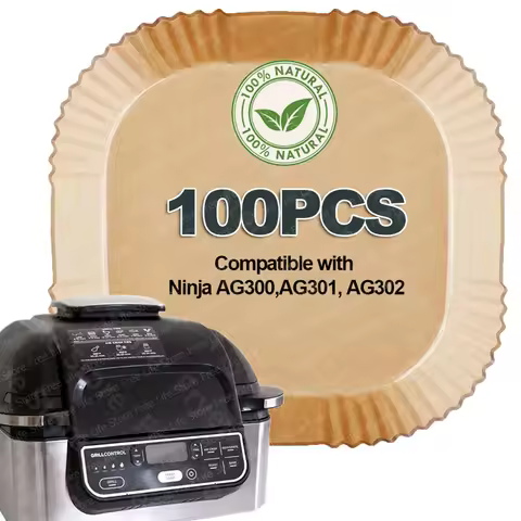 Disposable Air Fryer Parchment Liner for Ninja AG301 Grill/AF141 Pro 4-in-1, Square Air Fryer Sheet 