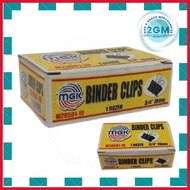 ▼ ⊙ ✧ MGK BINDER CLIPS, COLOR: BLACK, 12 PCS/BOX