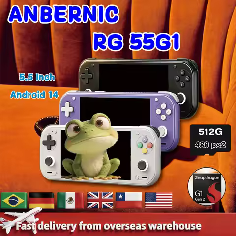 Anbernic RG 55G1 Retro Handheld Game Console Android 14 5.5 Inch Touch IPS Screen Snapdragon G1 Gen