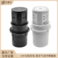 Pneumatic Lifting Socket Hidden Waterproof Push-Type Socket Desktop Embedded Socket Kitchen Island T