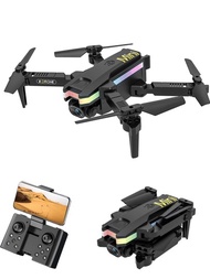 Xt8 無人機帶攝像頭迷你四軸飛行器，雙鏡頭，高度保持，LED 燈，遙控器，氣壓固定高度，智能手機控制，360 度滾動