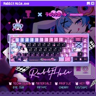 TITAN STATES Rabbit Hole Keycaps | OEM Translucent PBT Hole Rabbit PC | Black Pink Full Set | Mechan