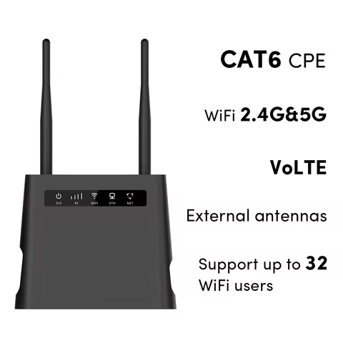 CAT6 4G Wireless WiFi Router 4G LTE Indoor CPE Router AC1200Mbps WiFi 5/WiFi 6 4G SIM Wireless Route