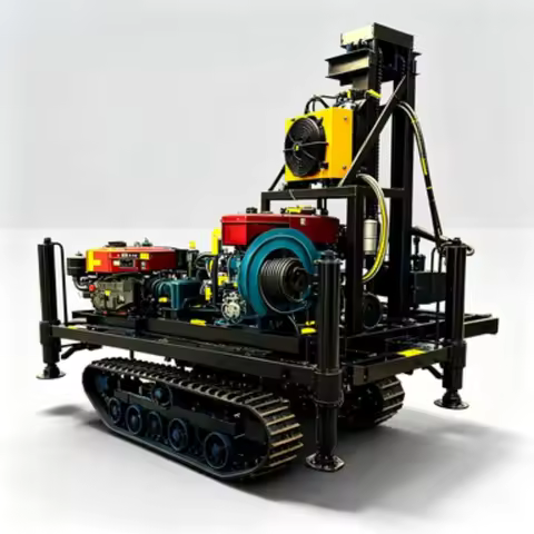 Mini Well Drilling Rig Machine 50m Mobile Small Portable Rotary Water Well Drill Rig Machinery