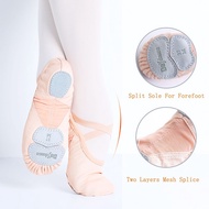 ↂ▩■ Ballet Shoes Flats 3-Pieces Leather Sole Mesh Splice