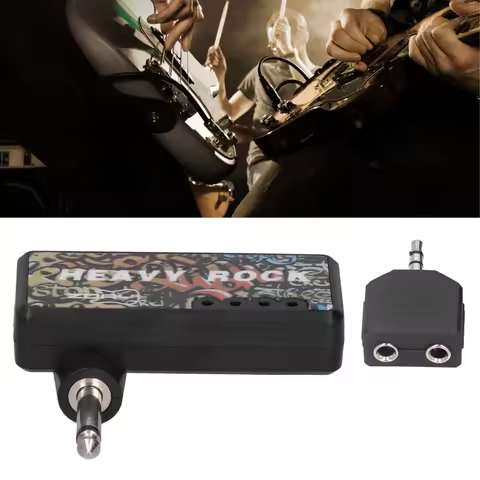 Electric Guitar Bass Headphone Amplifier with Audio Cable Adapter USB Charging Guitar Accessories Gu