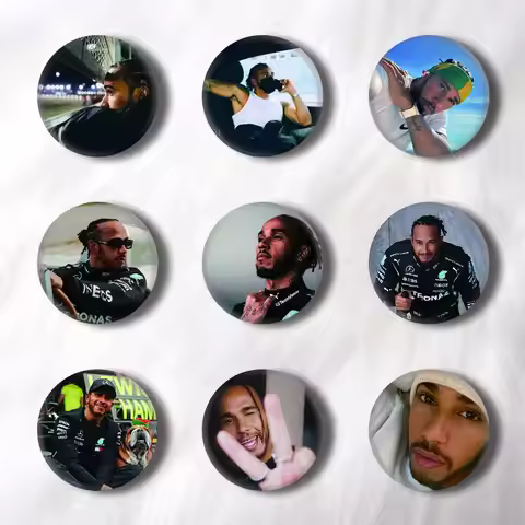 Racing L-Lewis 44 H-Hamilton Pins Badges Round Laser Badge Brooch Clothes Backpack Accessories