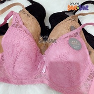 0821 Lace Wired Bra Steel Ring No Padding Size 36-44 Baju Dalam Wanita Woman Bra Cup C Baju Dalam La
