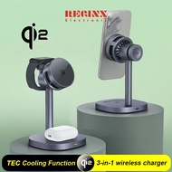 Qi2 Magnetic Wireless Charging Station With TEC cooling function 3-in-1 Wireless Charger for Phone17