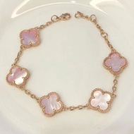 Van Cleef & Arpels Bracelet Delicate Bangle Hollow Monogram Letter Logo Titanium Steel Waterproof No