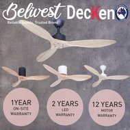 (CLIMATE VOUCHER) DECKEN DK 002 Megatron NATURAL WOOD DC Motor Ceiling Fan - With/without Dimmable L