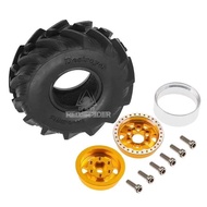 1.0 Beadlock Wheels and MUD Tires Set for 1/24 1/18 RC Crawler Car SCX24 TRX4M FCX24M FCX18 TRX4M UT