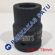 MATA 3/ 4" X 19MM WYNNS IMPACT SOCKET 19 MM BLACK WYNN'S
