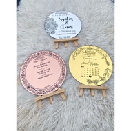 Engrave Lase Acrylic Mirror Plate  Engrave Aku Terima Nikah Ijab & Qabul / Wedding / Mas Kahwin /Han