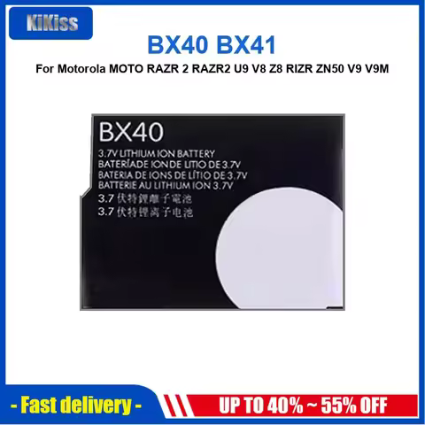 740mAh BX40 BX41 Mobile Phone Battery For Motorola MOTO RAZR 2 RAZR2 U9 V8 Z8 RIZR ZN50 V9 V9M High 