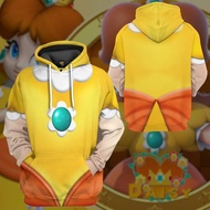 Super Mario Daisy Halloween Costume Men Women Hoodie Cosplay Toad Yoshi Daisy Luigi Bowser Mario Bro