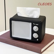 CLEOES Vintage TV Tissue Box Ornament, Anti Drop Collectible Vintage TV Tissue Storage Box, Room Dec