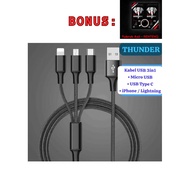 THUNDER 3-in-1 USB Charging Cable (Micro USB, Type C and iphone)