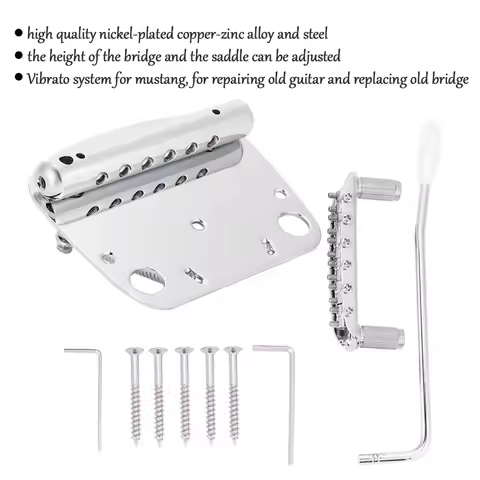 Guitar Tailpiece Bridge Set Tailpiece Bridge Set Tremolo Vibrato Tailpiece Bridge Set for Mustang Gu