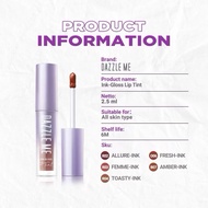 dazzle me Ink Gloss Lip Tint Watery Ink gel Lip tint Long Lasting 12 Hours Hydrating Glossy Finish l