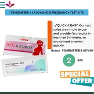 1 ADVAN Cassette Pregnancy Test Kit + 1 Femometer Strip Pregnancy Test Kit