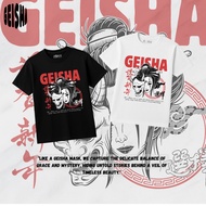 Premium Unisex Japanese Geisha T-Shirt | Black and White DTF Streetwear T-Shirt
