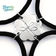 [miqin] Four-leaf Clover Magnetic Best Friendship Bracelets For 4pcs Women Men Magnet Heart Best Fri