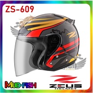 TOPI KELEDAR ZEUS METTALIC GREY / GOLD HELMET (ZS -609)