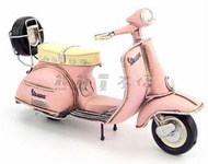 &lt;在台現貨/精緻款&gt; 偉士牌 Vespa 復古腳踏機車 義大利 粉紅色 後置備胎 鐵製摩托車模型 居家擺飾 送禮