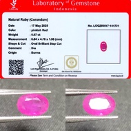 0,67 cts Natural pinkish Red Ruby origin Burma / Myanmar HA Treatment Memo LOGIN