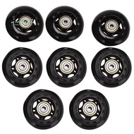 8 Pack Inline Skate Wheels, Indoor/Outdoor Roller Skate Wheels, Replacement Wheels with Bearing 64mm