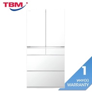 [Klang Valley Delivery Only] Hitachi R-GW670TM XW 6 Doors Fridge G716L Inverter Compressor Crystal W