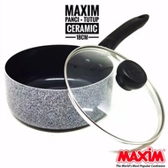 Panci Susu Maxim Neostone 18cm | Sauce Pan Kuah Tutup Kaca 18 cm