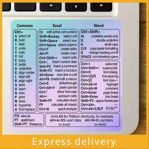 1 colorful gradual change laptop shortcut sticker - Excel VBA, Word, Access and Outlook Quick Refere