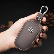 Smooth Leather Car Key Holder Wallet Bag Remote Fob Shell Case Cover Pouch Keychain for Honda Accord Fit Jazz City Civic CRV Brio Mobilio BRV HRV Freed Odyssey Shuttle Vezel WRV