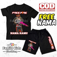 (FREE Name) UNISEX CHILDREN'S T-SHIRT AND PANTS SET SG FREEFIRE SG RAPPER CHILDREN'S T-SHIRT SET